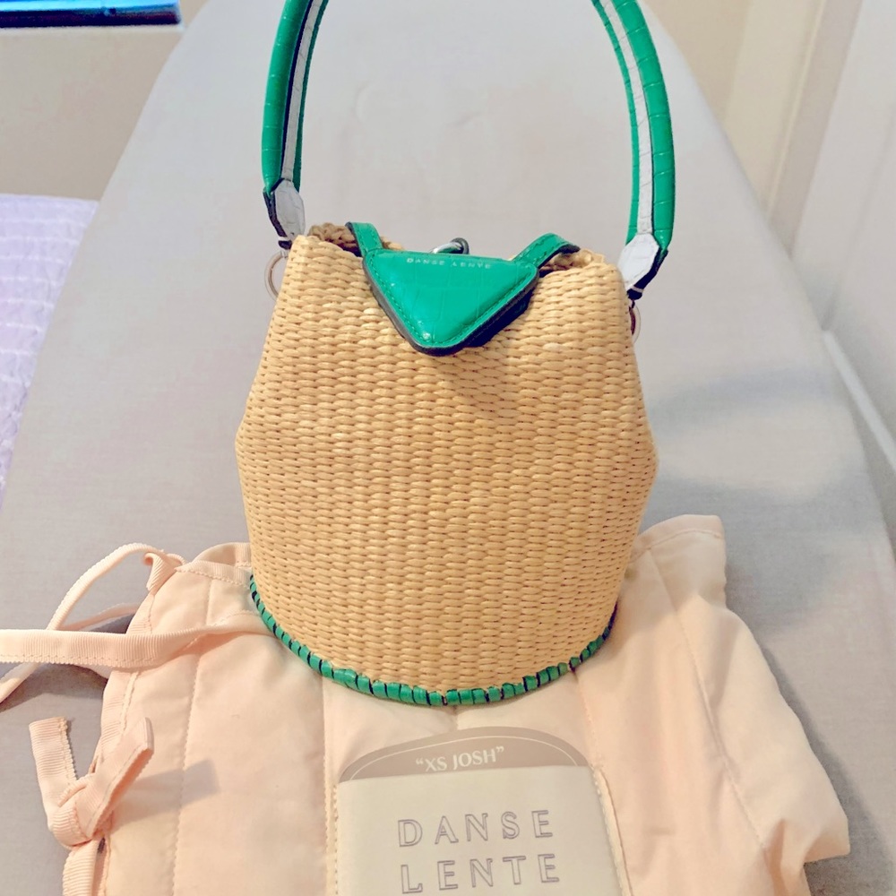 Danse Lente XS Josh Raffia and Leather bag.